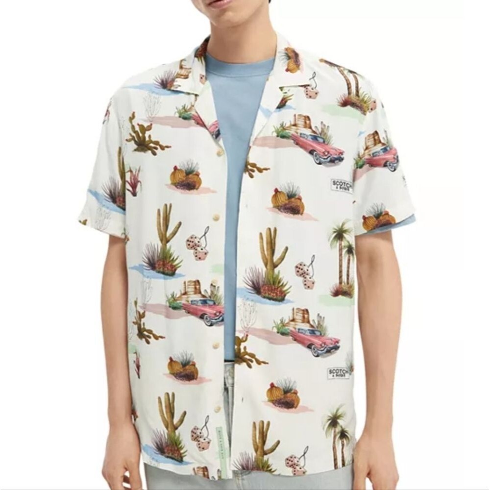 {Scotch & Soda} Amsterdam Desert Print Camp Shirt - Small